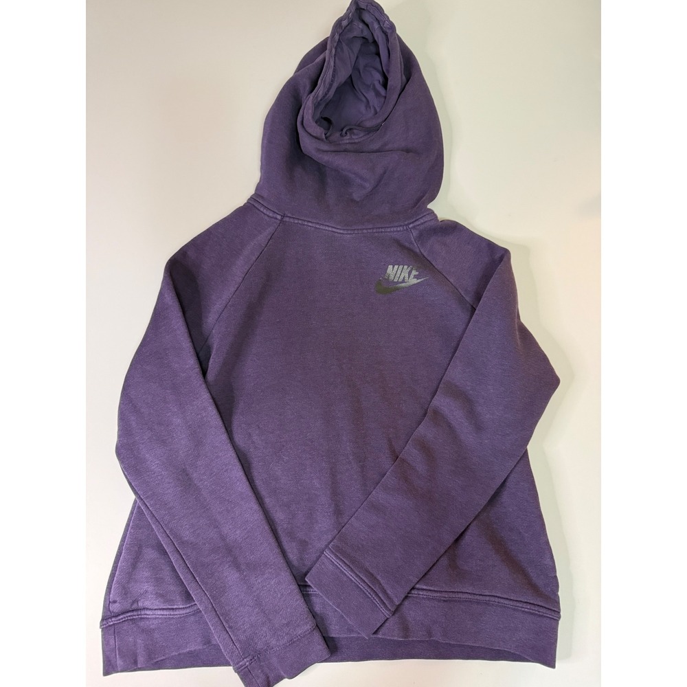 Nike Womens Purple Funnel Neck Fleece Hoodie Pullover Sweatshirt Medium